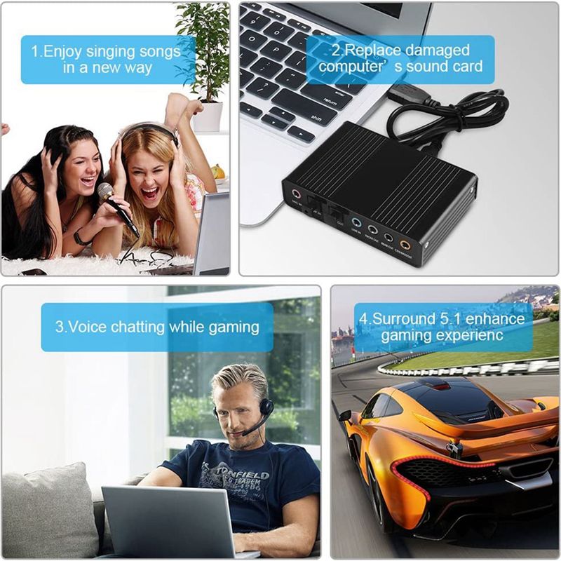 Usb Sound Card External - Scheda Audio Ottica USB AA19 6