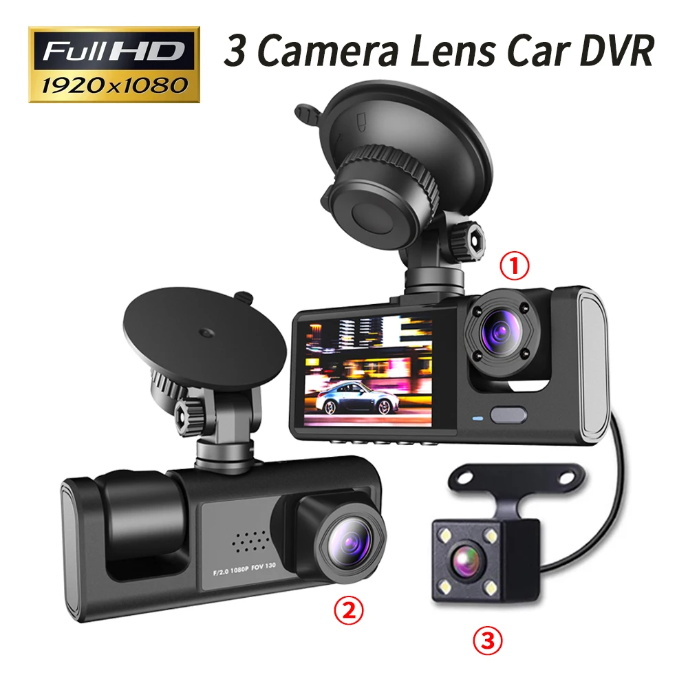 Panoramic Dash Cam 360 - DVR per auto da 2.0 pollici