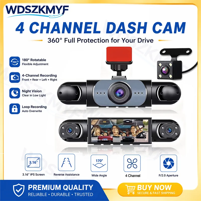 Panoramic Dash Cam 360 - 360 ° Dashcam Panoramica 1080P a