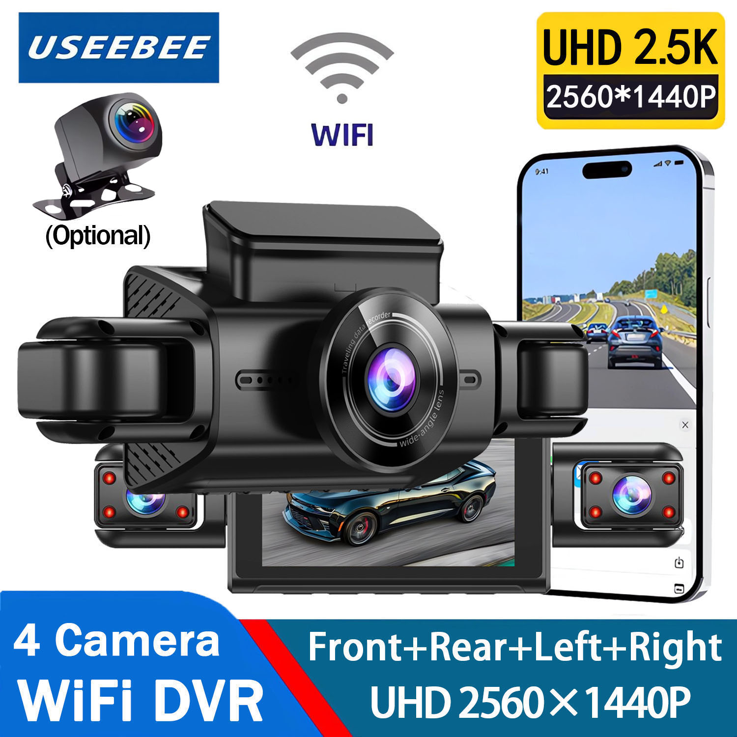 Panoramic Dash Cam 360 - 360 gradi 4 telecamere Dash Cam
