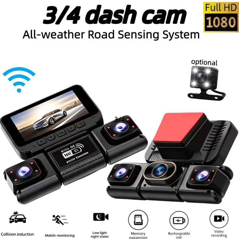 Panoramic Dash Cam 360 - 3/4CH WiFi 360 ° Dash Cam