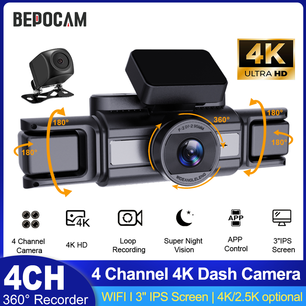 BEPOCAM Dash Cam 4CH 4K per Au - Panoramic Dash Cam 360 recensione e prezzo