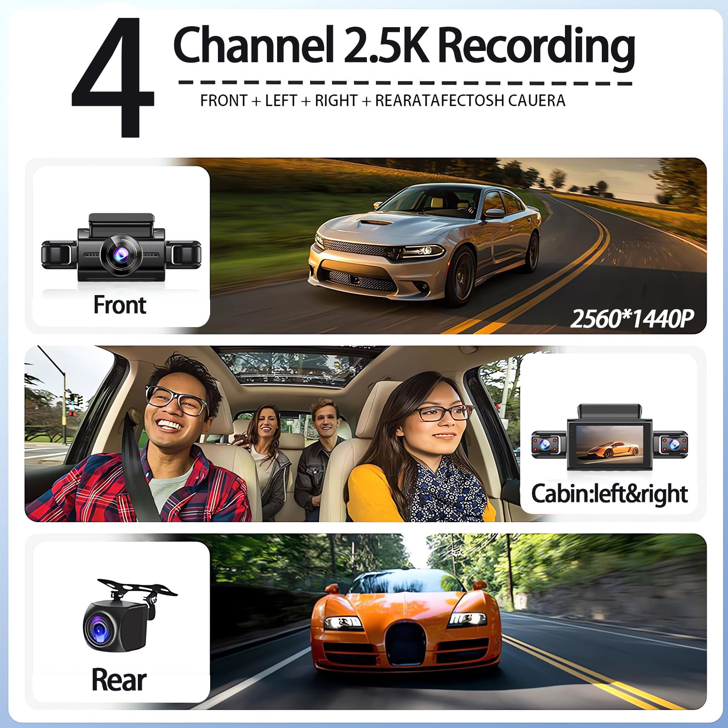 360 gradi 4 telecamere Dash Ca - Panoramic Dash Cam 360 recensione e prezzo